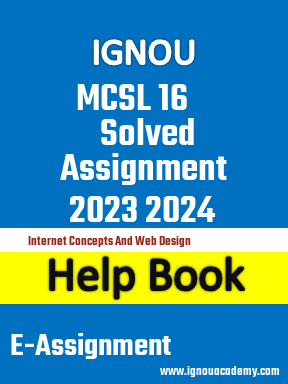 IGNOU MCSL 16 Solved Assignment 2023 2024
